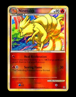 2010 Pokemon NINETALES Unleashed REVERSE HOLO Foil Rare HGSS Set Card 20/95 EX - Image 1