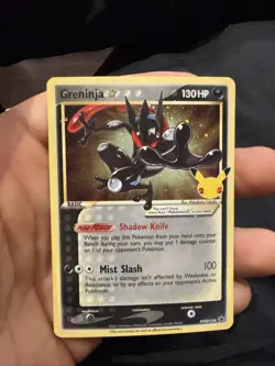 Pokemon TCG Holo Greninja Gold Star Celebrations Card #144 NM-MT - Image 1