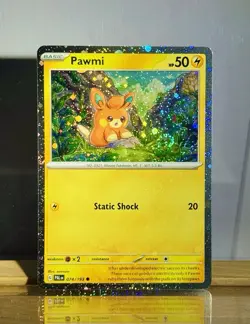 Pokemon Pawmi TCG Paldea Evolved Card 074/193 Cosmos Holo 🌀BIG SWIRL!🌀 NM - Image 1