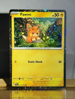 Pokemon Pawmi TCG Paldea Evolved Card 074/193 Cosmos Holo 🌀BIG SWIRL!🌀 NM - Image 3