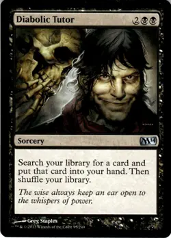 2013 Magic The Gathering Core Set 2014 Diabolic Tutor #95 Light Play - Image 1