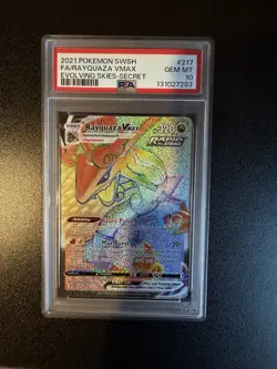 Pokemon TCG Rayquaza VMAX Holo Ultra Rare Card Evolving Skies 217/203 - Image 1