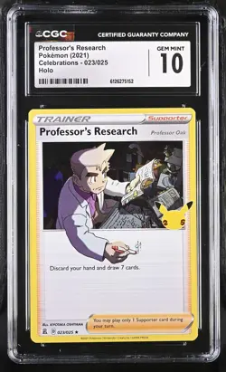 CGC 10 GEM MINT Professor's Research 2021 Celebrations 023/025 Holo Pokemon Card - Image 1