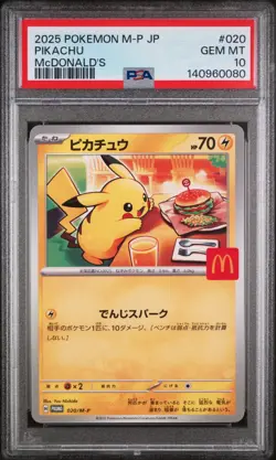 Pikachu #020/M-P McDonald's Promo JAPANESE Pokemon Card PSA 10 - Image 1