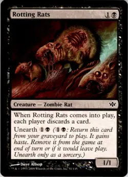 2009 Magic The Gathering Conflux Rotting Rats #51 Light Play - Image 1