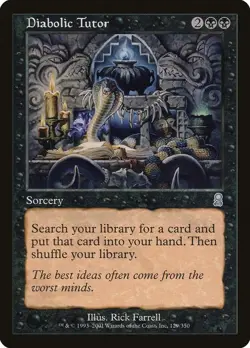 Diabolic Tutor 129 Uncommon Odyssey Magic: The Gathering Moderately Played - Image 1