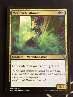 1x Merfolk Mistbinder (164) Rivals of Ixalan LP MTG Magic the Gathering x1 MKE - Image 1