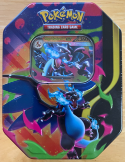 Sealed Pokemon TCG Mega Charizard X EX Tin 4 Booster Packs & Charizard Promo - Image 1