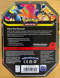 Sealed Pokemon TCG Mega Charizard X EX Tin 4 Booster Packs & Charizard Promo - Image 2