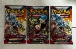 3 Scarlet & Violet Base Set Pokemon TCG Booster Packs - Image 1