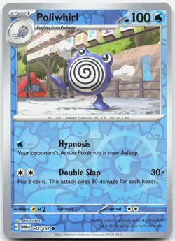 Poliwhirl 042/167 Common Twilight Masquerade Pokemon Reverse Holo Near Mint - Image 1