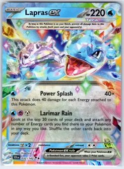 Lapras ex 32/142 Double Rare Stellar Crown Pokemon Holo Near Mint - Image 1