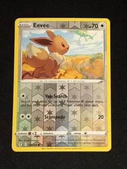 Eevee 125/203 NM Reverse Holo 2021 Pokemon SWSH Evolving Skies - w/ Rayquaza! L1 - Image 1