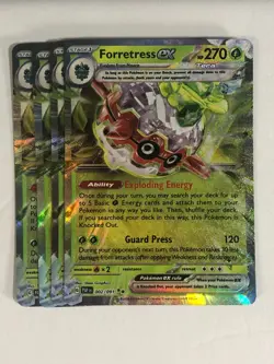 Pokemon TCG Paldean Fates 4x Playset Forretress EX 002/091 Near Mint - Image 1