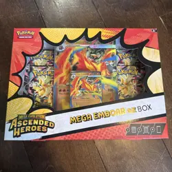 Pokemon TCG Ascended Heroes Mega Emboar Ex Box 4 Booster Packs New Sealed - Image 1