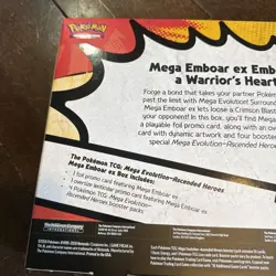 Pokemon TCG Ascended Heroes Mega Emboar Ex Box 4 Booster Packs New Sealed - Image 3