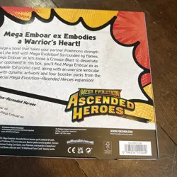 Pokemon TCG Ascended Heroes Mega Emboar Ex Box 4 Booster Packs New Sealed - Image 4