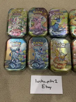 Pokemon TCG Prismatic Evolutions Mini Tin Lot of 8x⚡ FACTORY SEALED ⚡ - Image 3