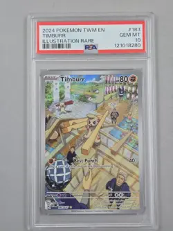2024 Pokemon Tcg Timburr Illustration Rare #183 Psa 10 - Image 1