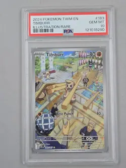 2024 Pokemon Tcg Timburr Illustration Rare #183 Psa 10 - Image 3