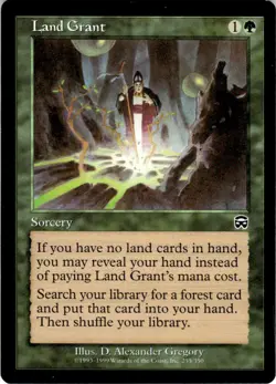 1999 Mercadian Masques Land Grant #255 Light Play - Image 1