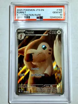 2025 Furret PSA 10 Pokemon SV09 Journey Together Illustration Rare 168/159 💎MT - Image 1