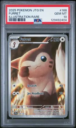2025 Furret PSA 10 Pokemon SV09 Journey Together Illustration Rare 168/159 💎MT - Image 4