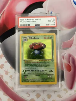 Vileplume #15 HOLO Pokemon Jungle PSA 8 - Image 1