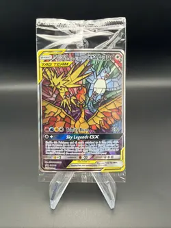 2019 Pokemon Moltres Zapdos Articuno GX #SM210 Stained Glass Promo Sealed - Image 1