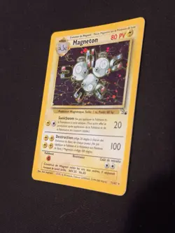 Pokemon TCG Magneton Fossil Holo Rare 11/62 French 80 HP 1999 - Image 2