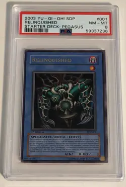Yu-Gi-Oh! TCG Relinquished Pegasus SDP-001 Ultra Rare 1st Edition Graded PSA 8 - Image 1