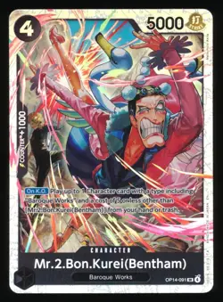 MR. 2.BON.KUREI(BENTHAM) OP14-091 SR ONE PIECE THE AZURE SEA'S SEVEN ENGLISH - Image 1