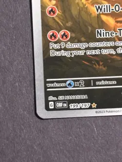 Pokemon TCG Ninetails Card 199-197 IR Obsidian Flames - Image 5