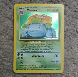 Pokemon Venusaur Base Set Unlimited Holo Rare 15/102 English 100 HP Card - Image 1