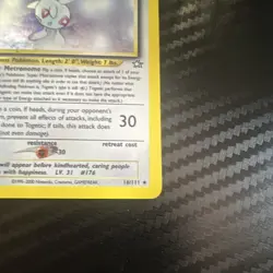 Pokemon Togetic Neo Genesis Holo Rare 16/111 60 HP Unlimited English Card - Image 4