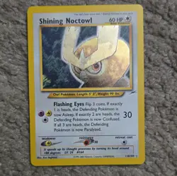 Pokemon Shining Noctowl Neo Destiny Shiny Holo Rare 110/105 English 60 HP Card - Image 1