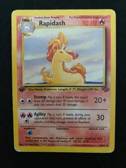 Rapidash 1st edition 44/64 Jungle Set - vintage Pokemon card TCG 1999 WOTC - Image 1