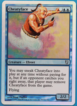 Cheatyface FOIL Unhinged NM Blue Uncommon MAGIC MTG CARD (ID# 502101) ABUGames - Image 1