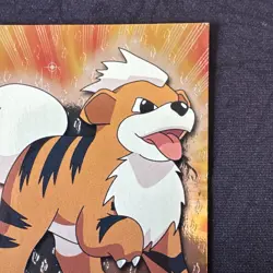 Growlithe #58 Topps Black Logo Textured Radiant Holo Full Art Pokemon Card NM - Image 3