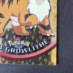 Growlithe #58 Topps Black Logo Textured Radiant Holo Full Art Pokemon Card NM - Image 4