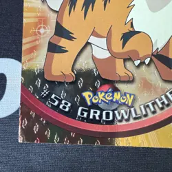 Growlithe #58 Topps Black Logo Textured Radiant Holo Full Art Pokemon Card NM - Image 5