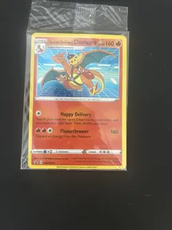 Pokemon TCG Special Delivery Charizard Black Star Promo Card SWSH075 SEALED - Image 1