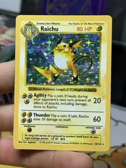 #2 Raichu 14/102 SHADOWLESS Base Set 1999 Holo Rare WOTC Pokemon Card TCG - Image 3