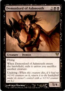 2012 Avacyn Restored Demonlord of Ashmouth #96 Light Play LP - Image 1
