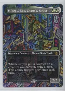 Borderless Scene Mikey & Leo Chaos Order Foil Teenage Mutant Ninja Turtles - Image 1