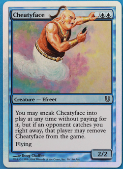 Cheatyface FOIL Unhinged NM Blue Uncommon MAGIC MTG CARD (ID# 502103) ABUGames - Image 1