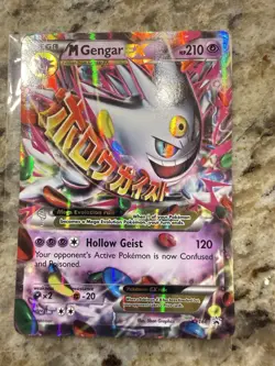 Pokemon M Gengar EX Mega XY166 Full Art Promo Holo 210 HP Psychic Card - Image 1