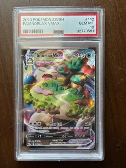 Pokemon Snorlax VMAX Full Art Holo Ultra Rare #142 SwSh PSA 10 - Image 1