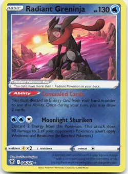 Pokemon TCG Radiant Greninja SWSH10: Astral Radiance Radiant Rare 046/189 Holo - Image 1