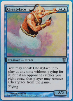 Cheatyface FOIL Unhinged NM Blue Uncommon MAGIC MTG CARD (ID# 502100) ABUGames - Image 1